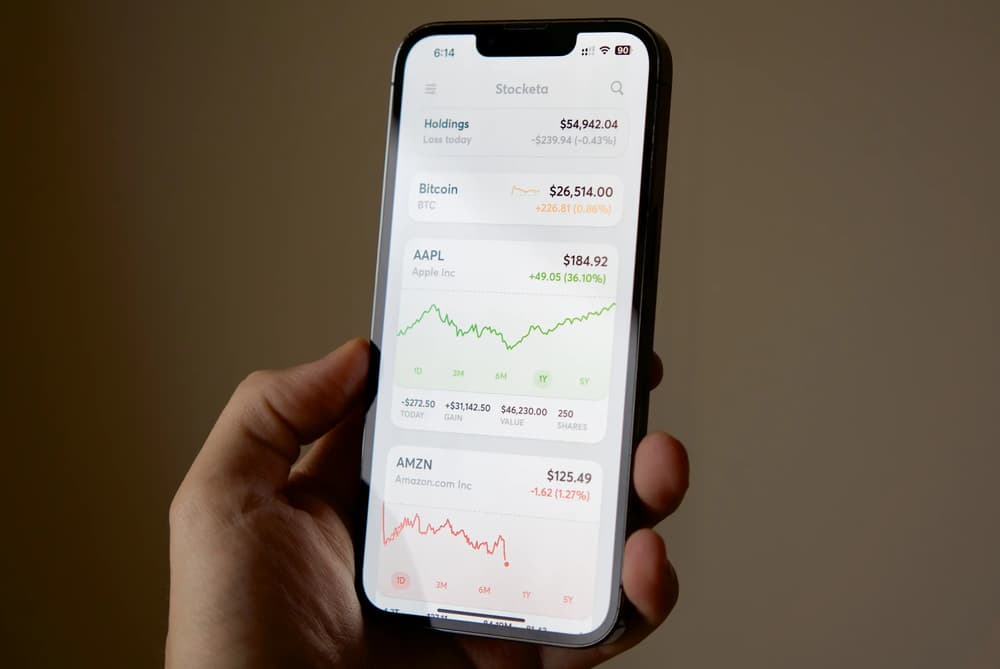 Stocketa running on an iPhone