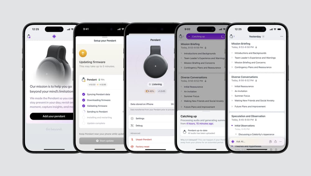 Limitless app for Pendant on iPhone