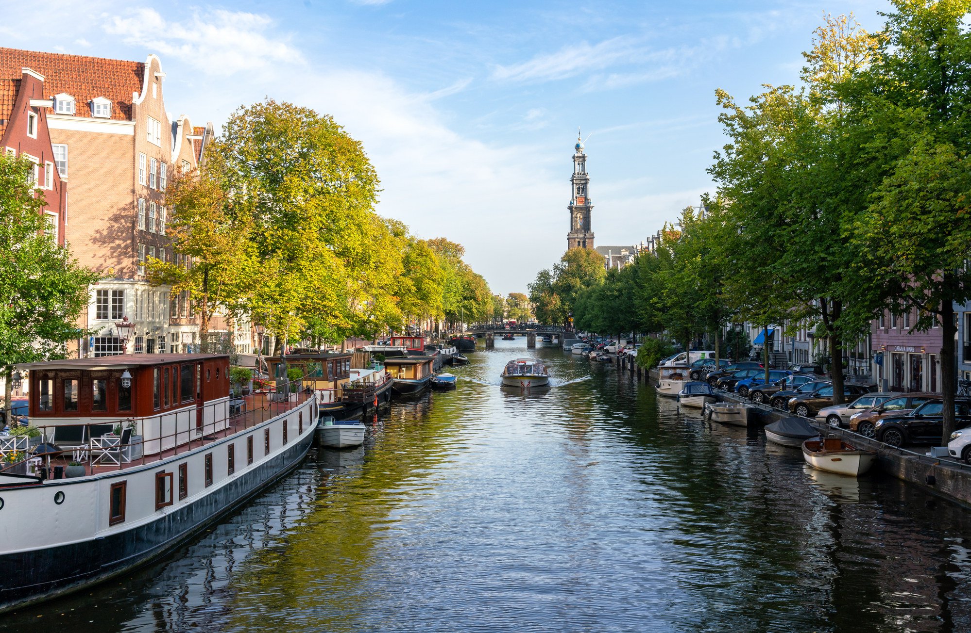 Amsterdam canals at dusk