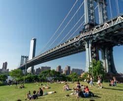 Main St Park and Manhattan Bridge
