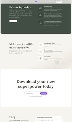 Rewind website - Private by design