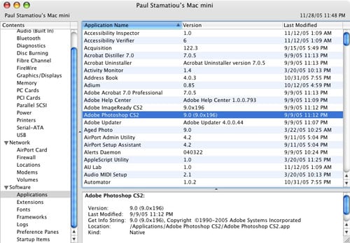 System Profiler