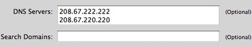 OpenDNS Settings in OS X