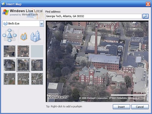 Windows Live Writer - Insert Map