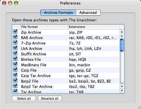 The Unarchiver Preferences