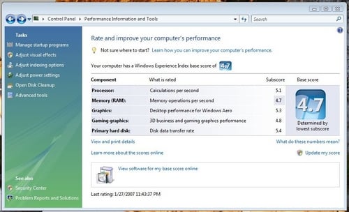 Vista Performance