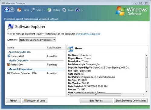 Vista - Windows Defender