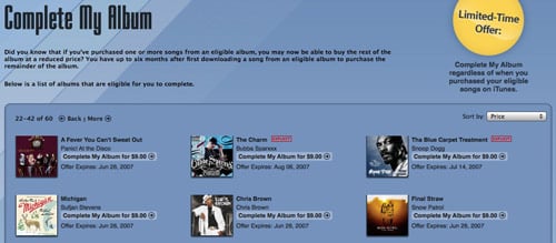 iTunes Store Complete My Album