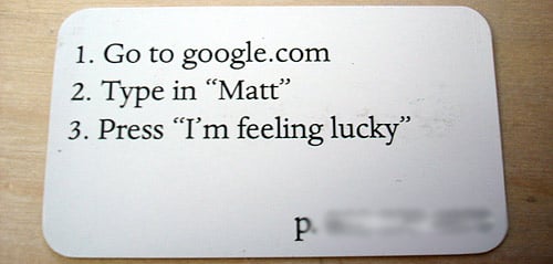 Matt Mullenweg's business card