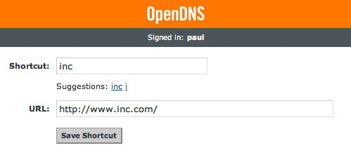 OpenDNS Shortcuts