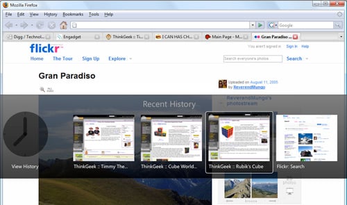 Mozilla Labs Firefox GKUI mockup