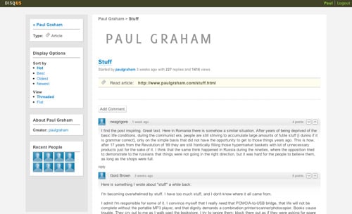 Disqus blog commenting forum