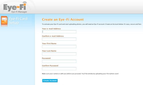 Eye-Fi Website Setup