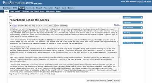 WP Admin Panel - PSTAM