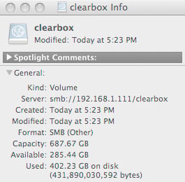 Samba share live in OS X