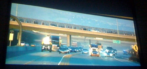 Transformers movie on the projector