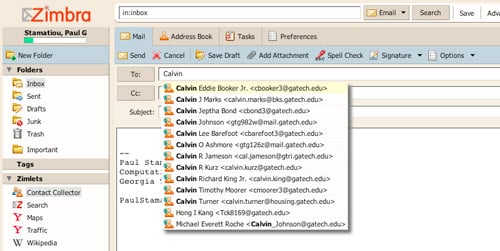 Zimbra GaTech GAL