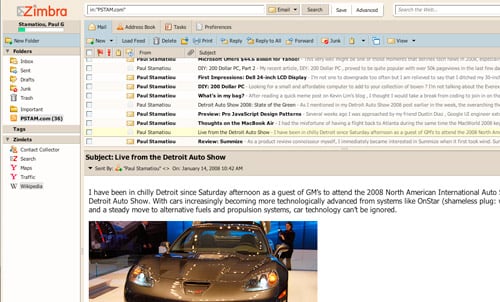 Zimbra - RSS Reader