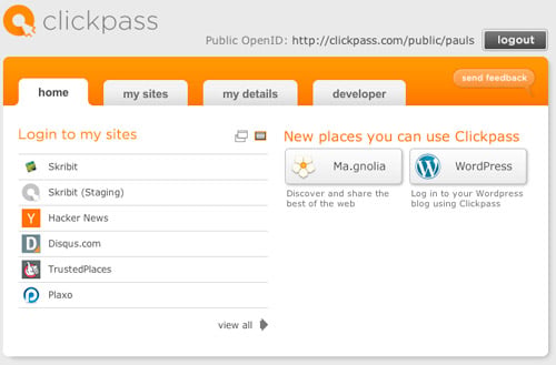 Clickpass Account for Paul Stamatiou