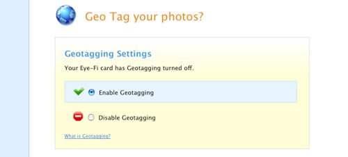 Eye-Fi Manager: Enable Geotagging