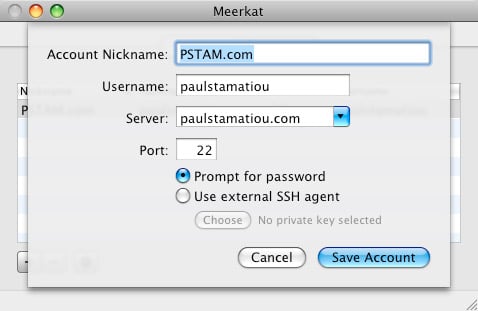 Meerkat - Add Account