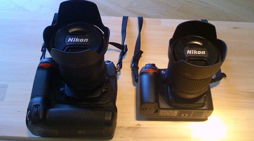 Size Comparison: Nikon D300 and D80