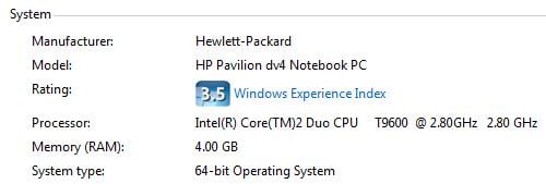 HP dv4t Performance