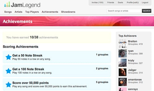 JamLegend Achievements