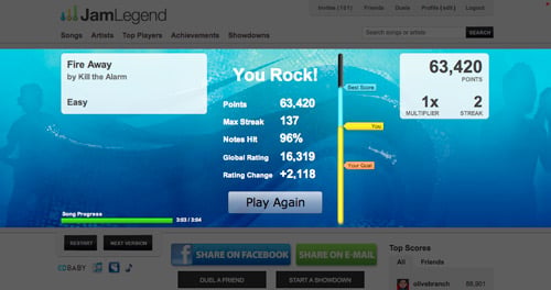 JamLegend Song Stats