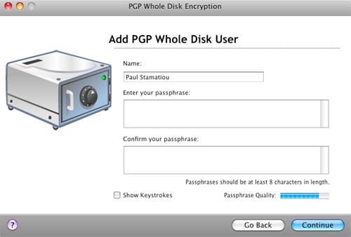 PGP Whole Disk Encryption - Add User