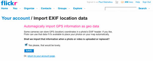 Flickr geotag privacy settings