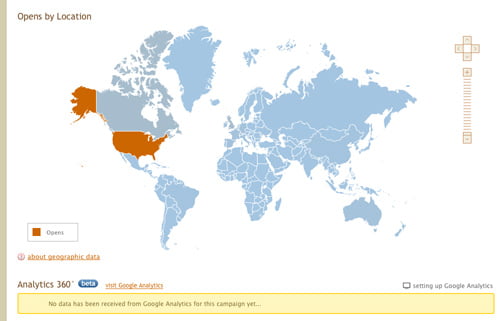 Email Opens by Location - MailChimp