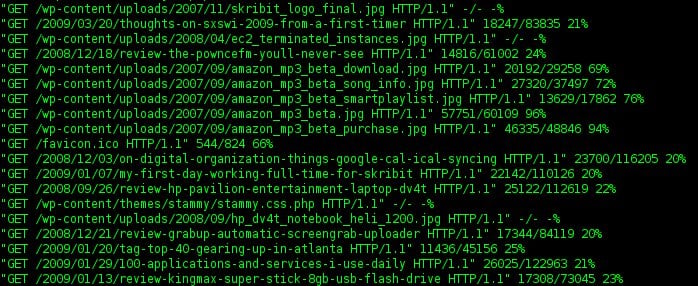 Example deflate log snippet from PaulStamatiou.com