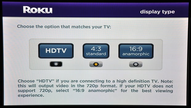 Roku Player Setup - Select Resolution