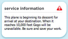 Gogoinflight flight status box