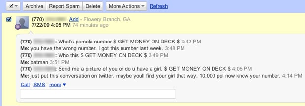 Google Voice SMS Convo