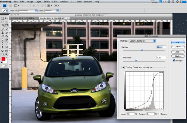 Photoshop CS4 Local Adaptation Tone Mapping