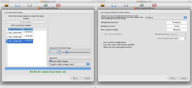 qtpfsgui - importing files for HDR