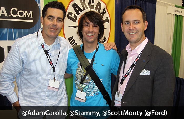 Paul Stamatiou with Adam Carolla and Scott Monty at BlogWorld Expo 2009
