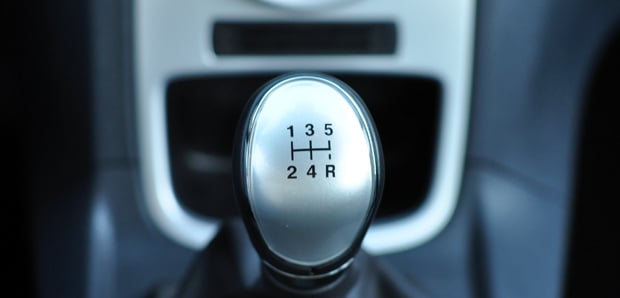 This Fiesta came with a 5-speed manual transmission