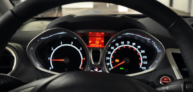 Fiesta Gauge Cluster at night