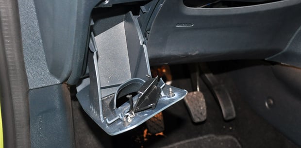 Broken plastic panel in the Fiesta