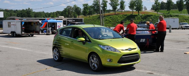 Ford Fiesta at Road Atlanta with Formula Ford racer Rossella Manfrinato at the wheel