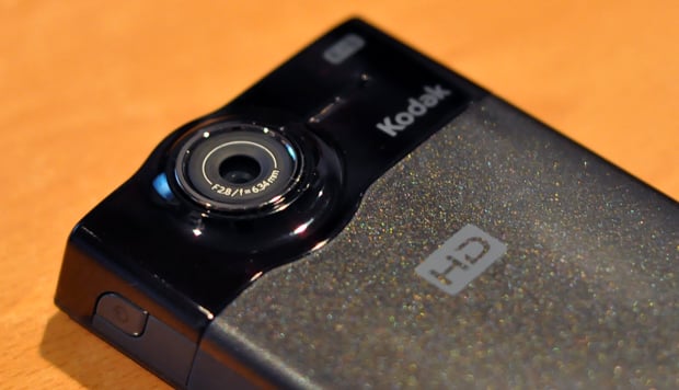 lens of the Kodak Zi8 high definition pocket video camera