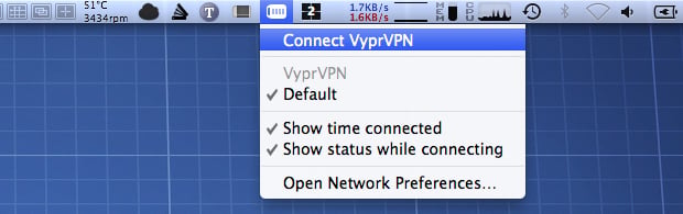 Connect to VPN / VyprVPN - Mac OS X