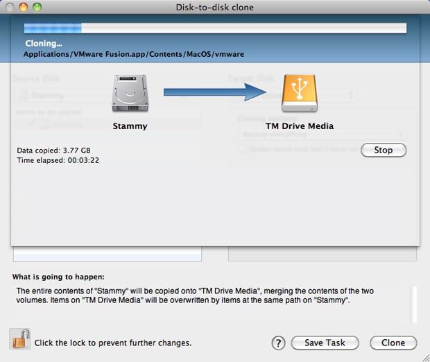 Clone internal SSD to external drive using Carbon Copy Cloner