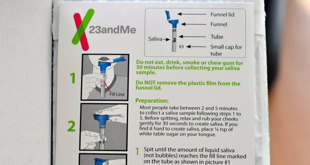 23andMe instructions for spit acquisition