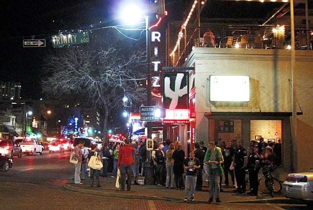 Crowded 6th Street in Austin, TX