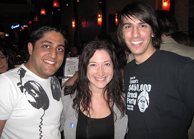Akshay Dodeja, Randi Zuckerberg and Paul Stamatiou at the Iron Cactus during SXSW 2010