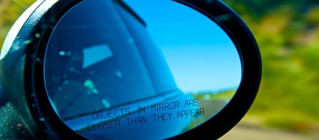Looking in the mirror - Driving to San Francisco